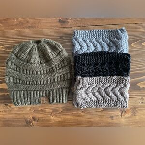 Knitted hat/headband bundle